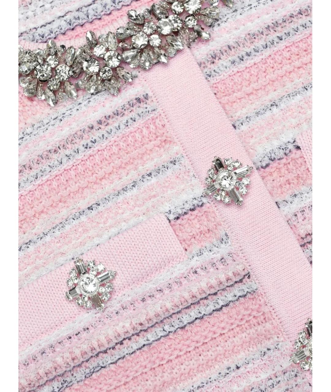 SELF-PORTRAIT Розовый полиэстеровый кардиган, фото 3