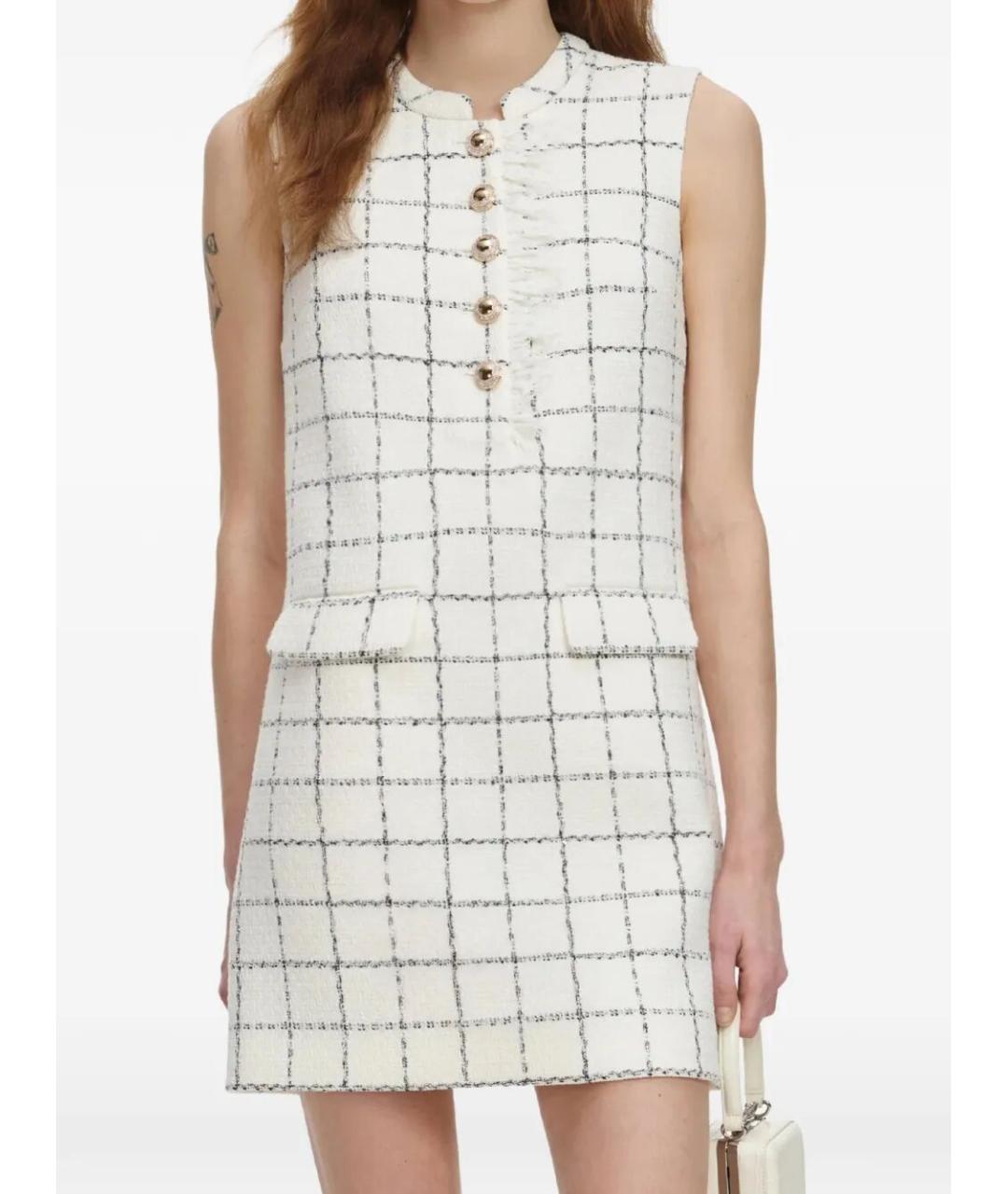 SELF-PORTRAIT Бежевое полиэстеровое повседневное платье, фото 5