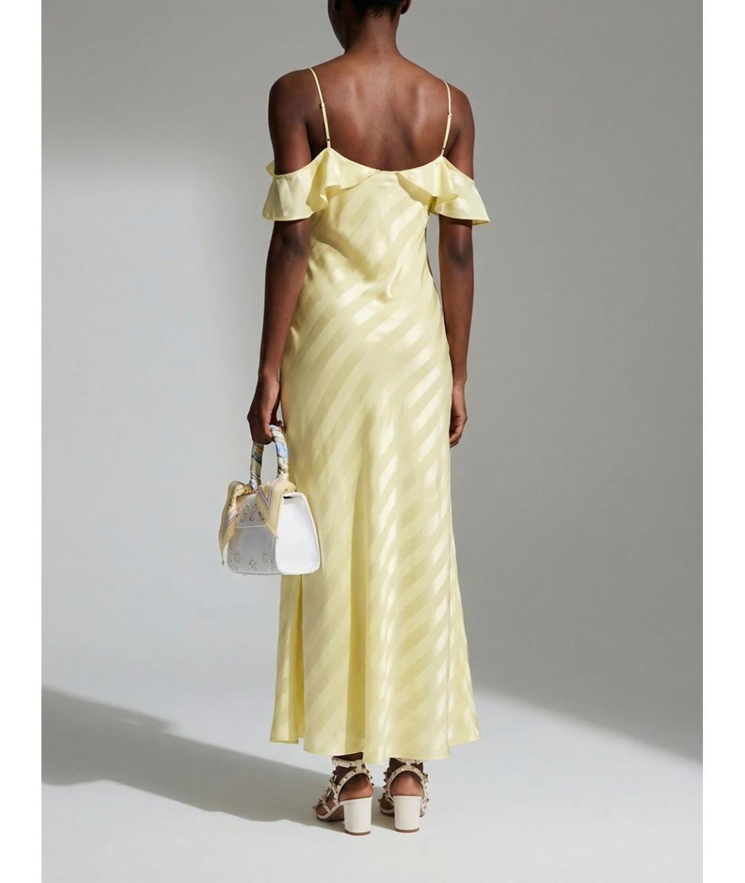 SELF-PORTRAIT Желтое полиэстеровое вечернее платье, фото 5