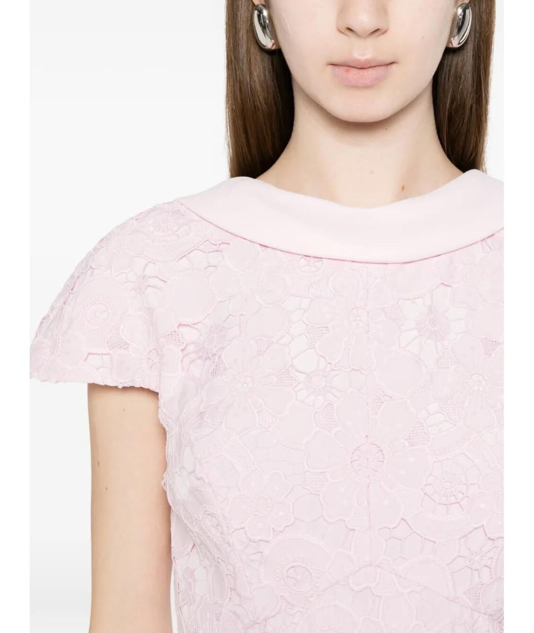 SELF-PORTRAIT Розовое полиэстеровое повседневное платье, фото 4