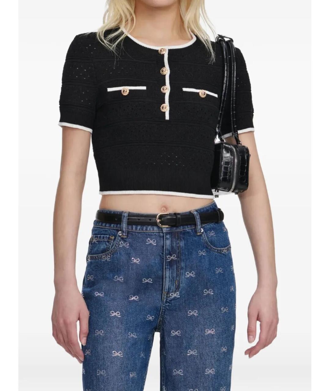 SELF-PORTRAIT Черный хлопковый джемпер / свитер, фото 5