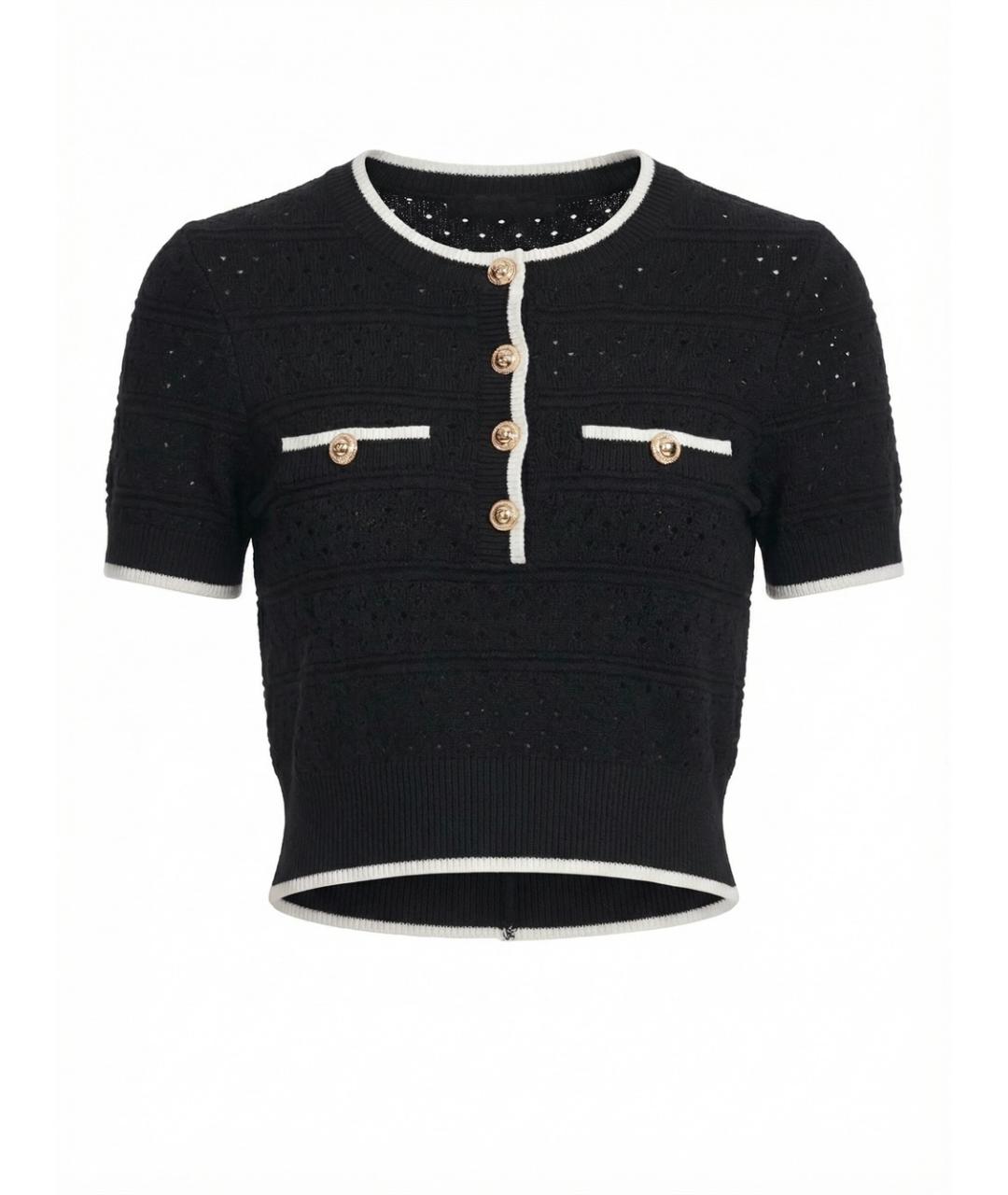 SELF-PORTRAIT Черный хлопковый джемпер / свитер, фото 1