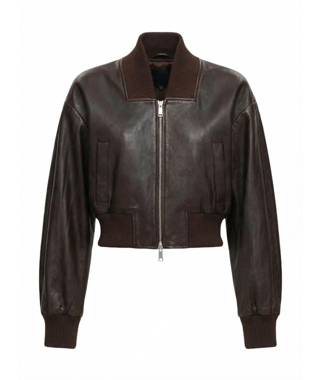 SELF-PORTRAIT Коричневая кожаная куртка, фото 1