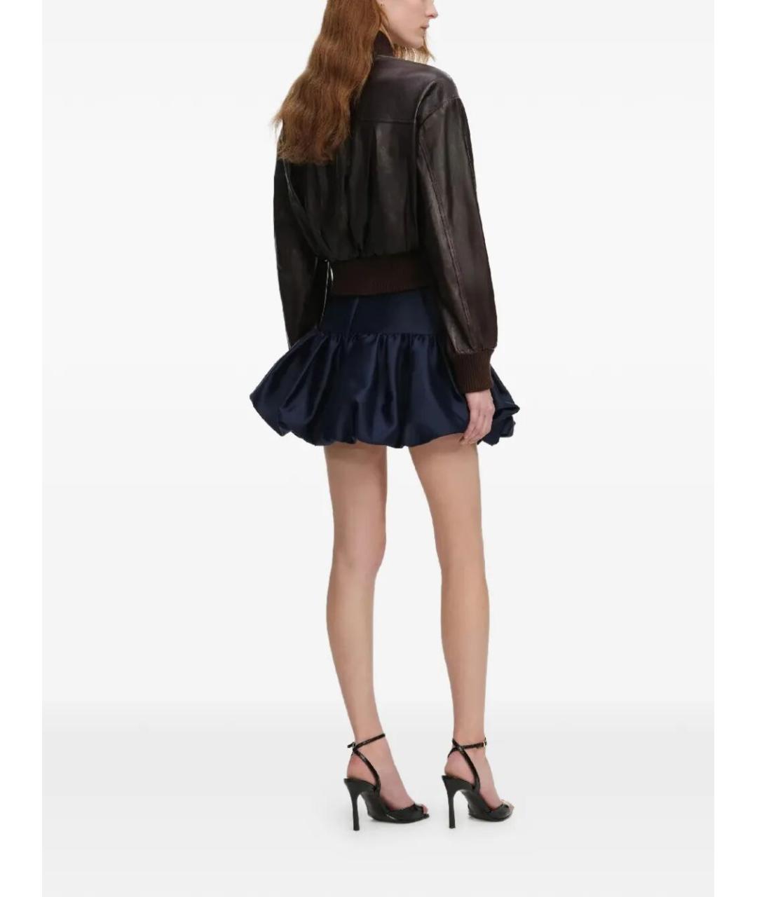 SELF-PORTRAIT Коричневая кожаная куртка, фото 4