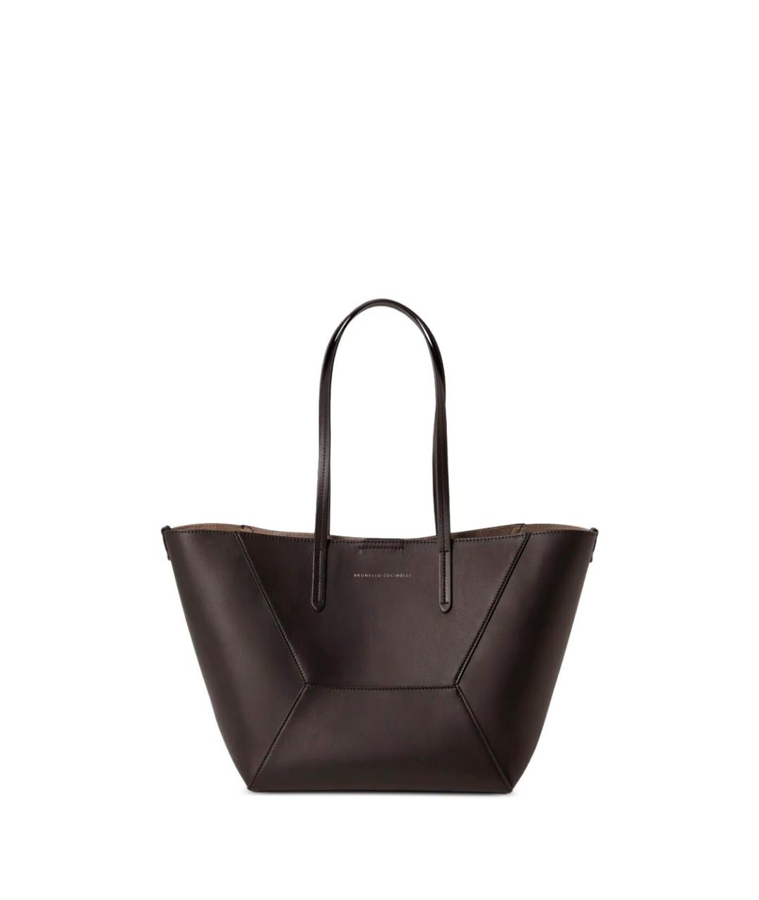 BRUNELLO CUCINELLI Коричневая кожаная сумка тоут, фото 1