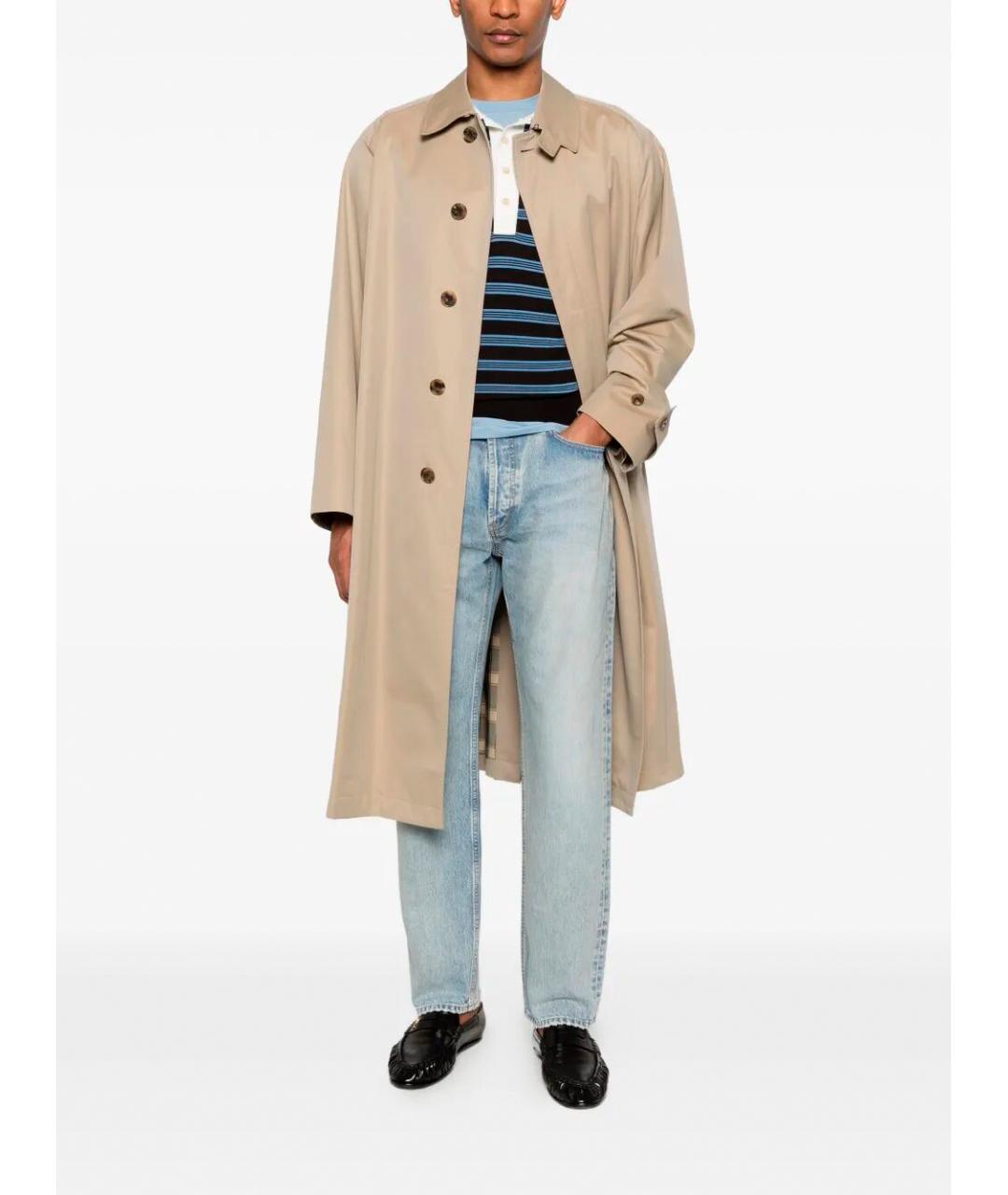 SAINT LAURENT Голубые хлопковые прямые джинсы, фото 2