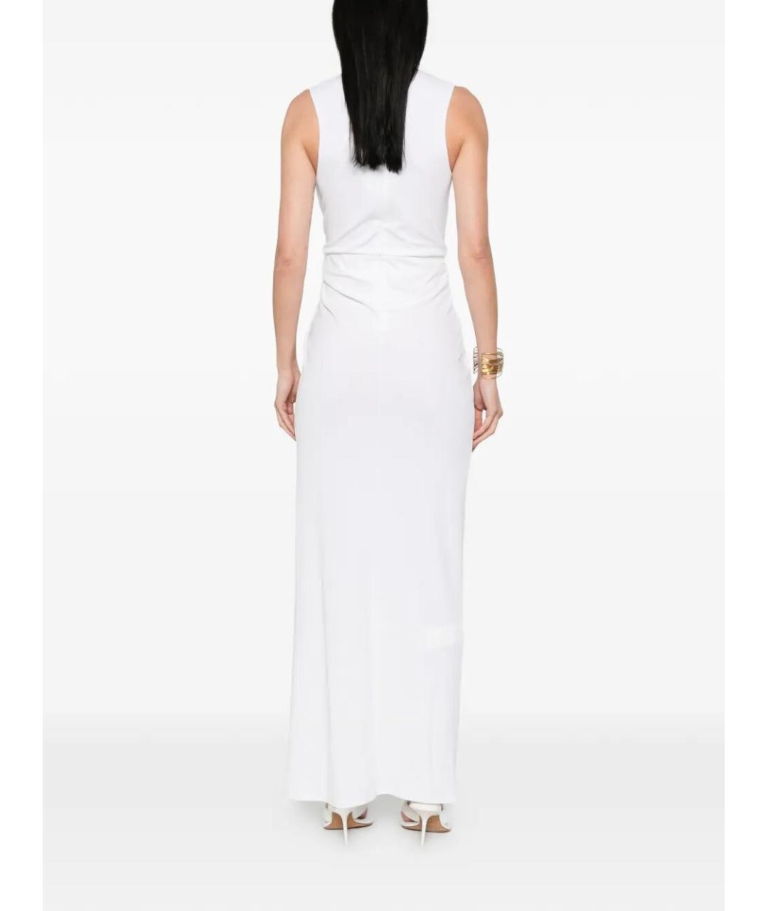 SPORTMAX Белое вискозное коктейльное платье, фото 5
