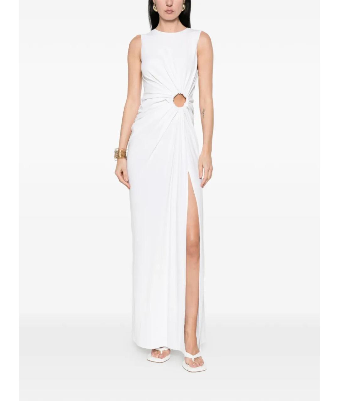 SPORTMAX Белое вискозное коктейльное платье, фото 2