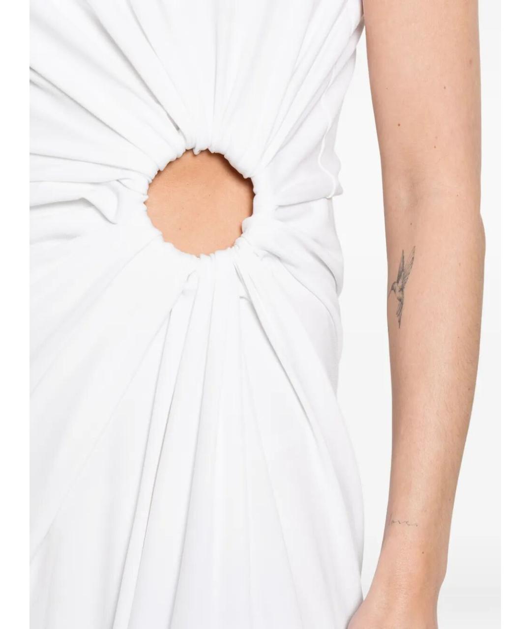 SPORTMAX Белое вискозное коктейльное платье, фото 4