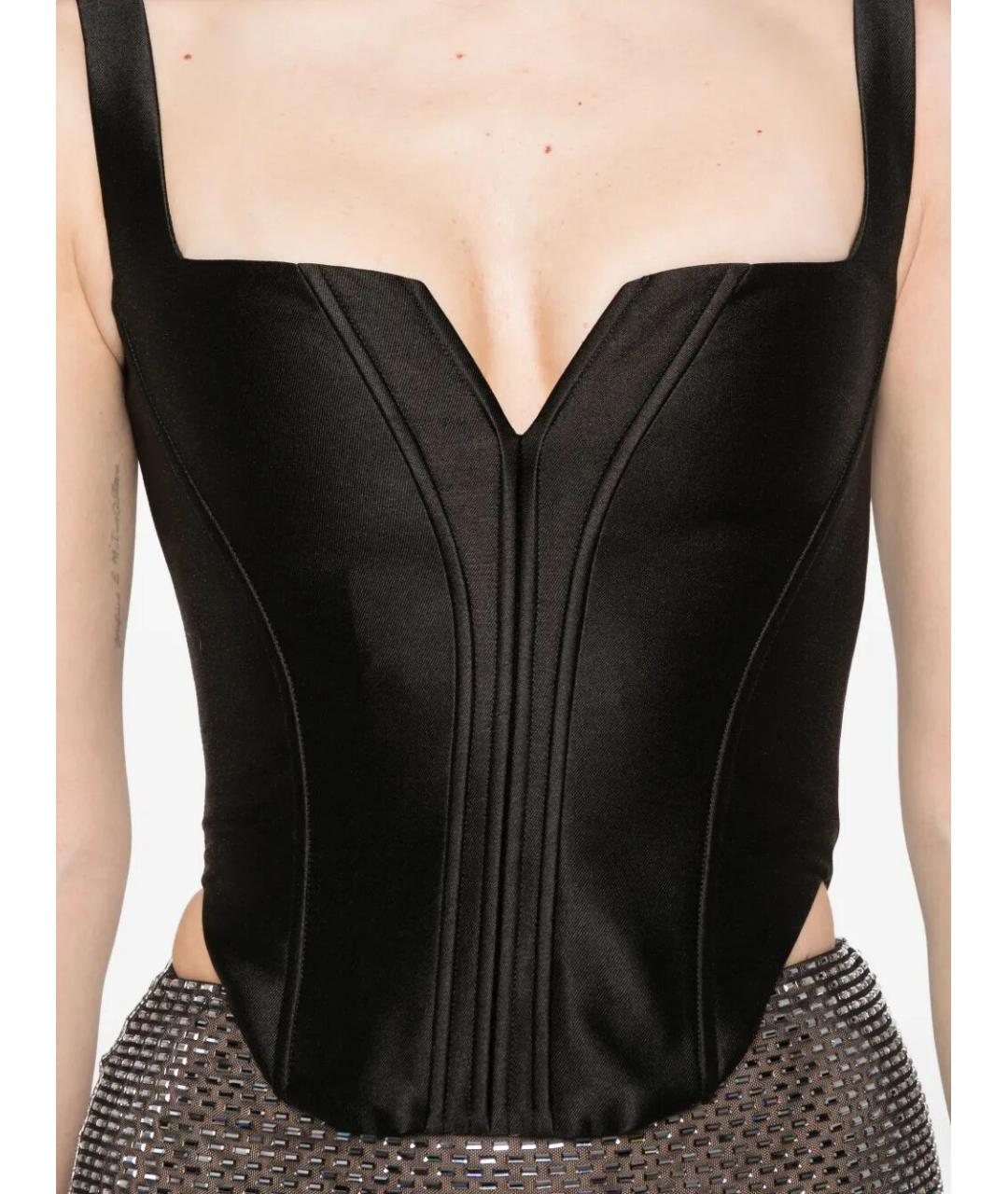 SELF-PORTRAIT Черный полиэстеровый корсет, фото 3