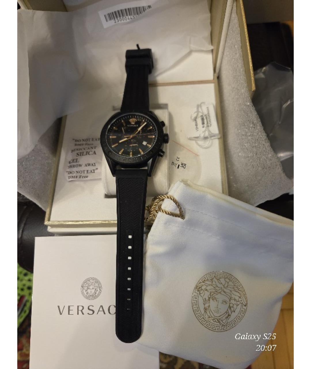 VERSACE Черные стальные часы, фото 4