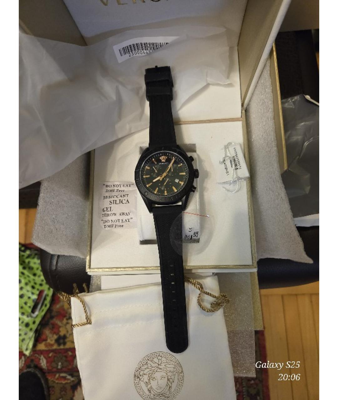 VERSACE Черные стальные часы, фото 9