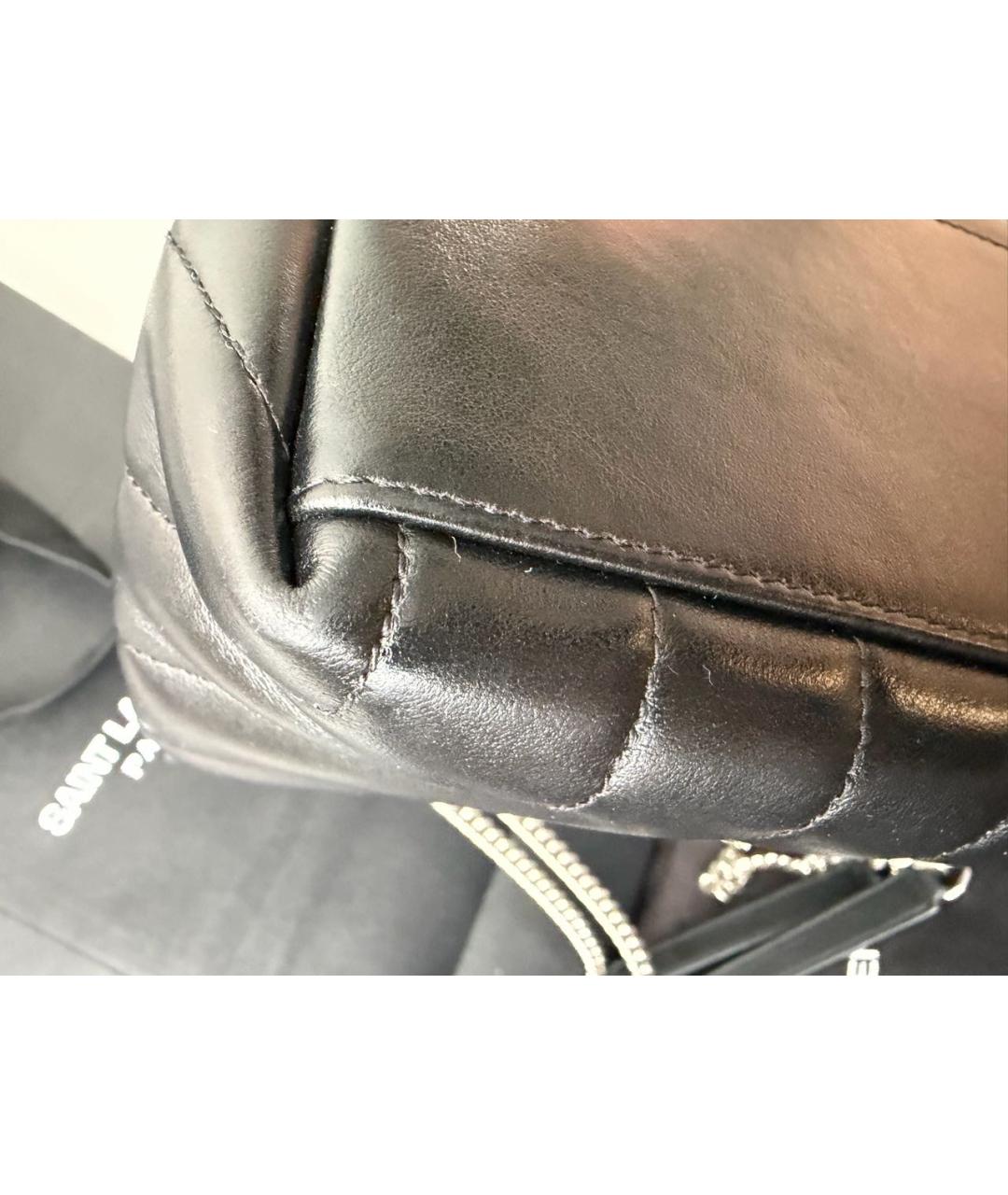 SAINT LAURENT Черная кожаная сумка через плечо, фото 5