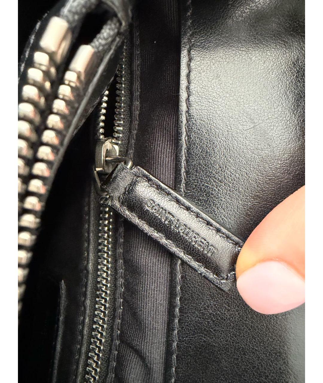 SAINT LAURENT Черная кожаная сумка через плечо, фото 7