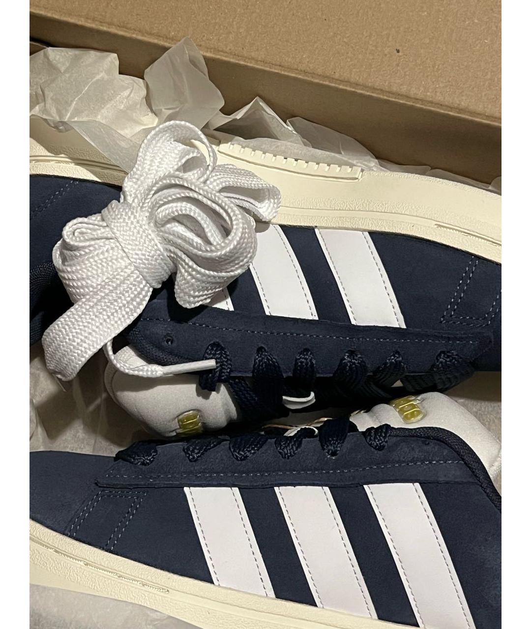 ADIDAS Темно-синие замшевые кроссовки, фото 3