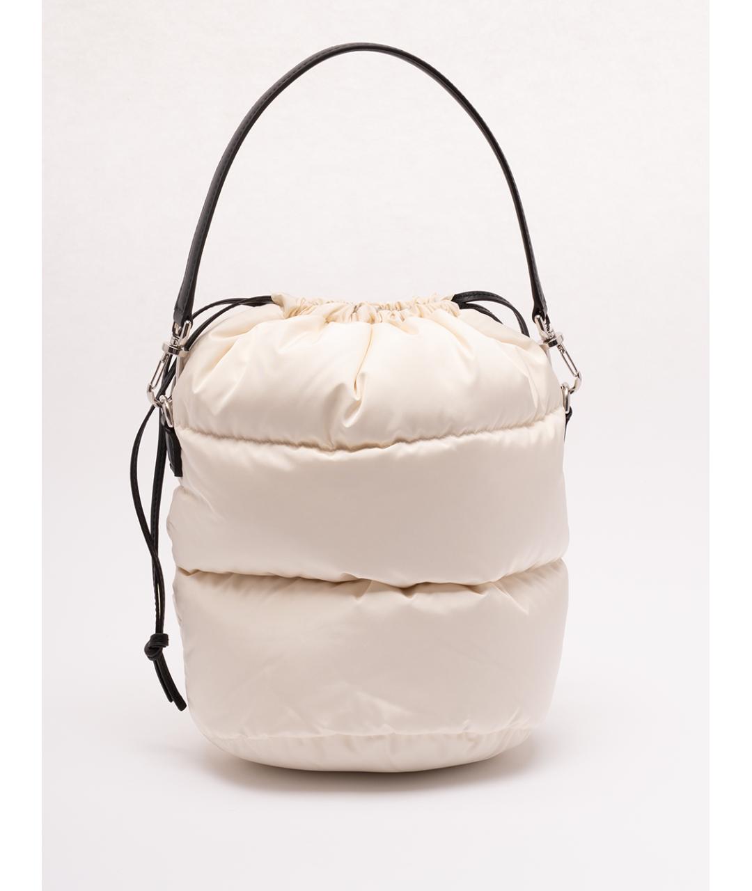 MONCLER Бежевая тканевая сумка с короткими ручками, фото 2