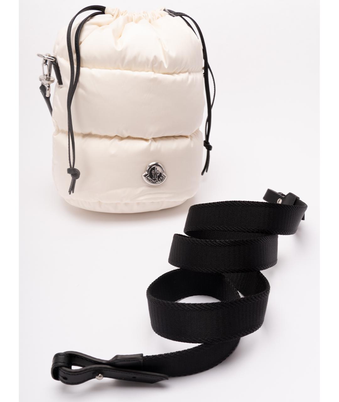 MONCLER Бежевая тканевая сумка с короткими ручками, фото 4