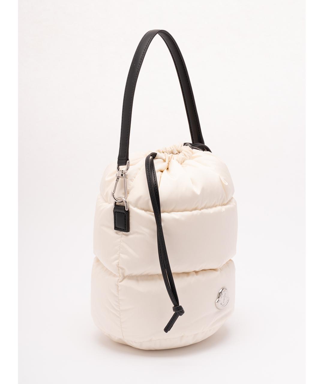 MONCLER Бежевая тканевая сумка с короткими ручками, фото 3