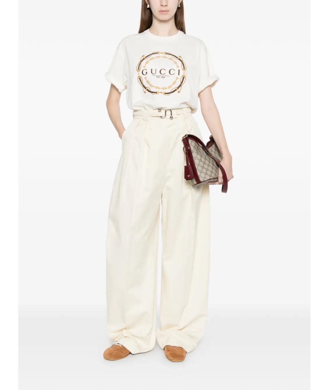 GUCCI Белая хлопковая футболка, фото 2