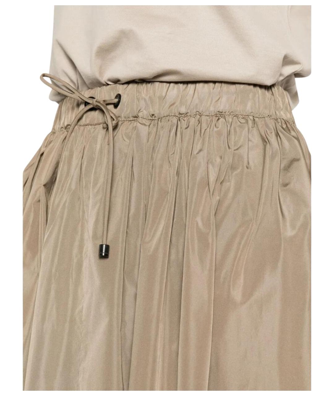 MAX MARA Бежевая полиэстеровая юбка миди, фото 3