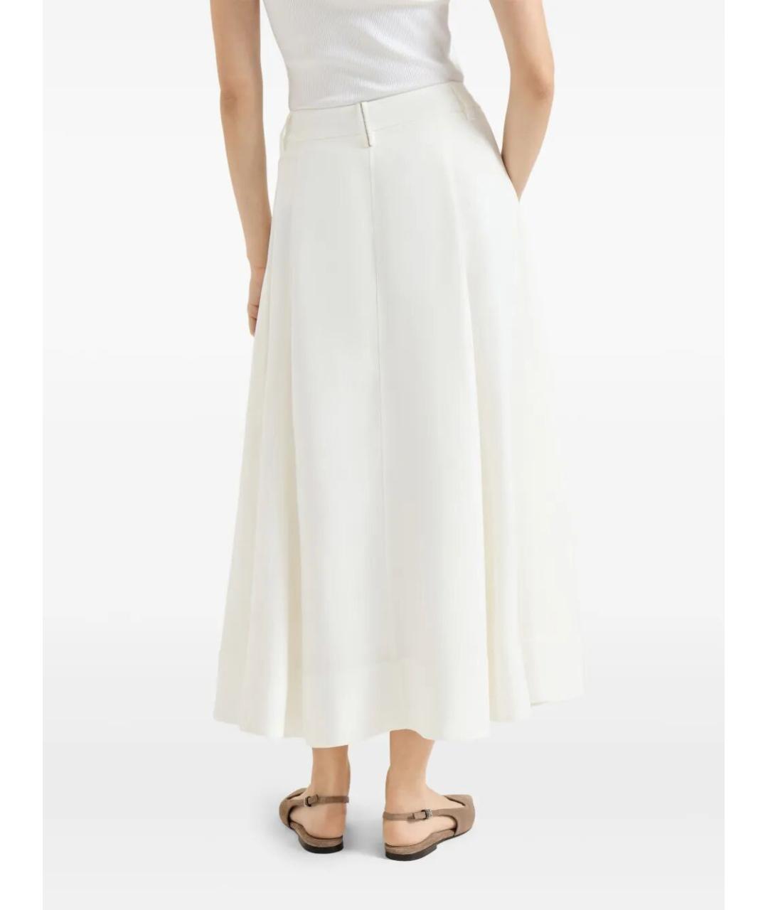 BRUNELLO CUCINELLI Бежевая вискозная юбка миди, фото 4
