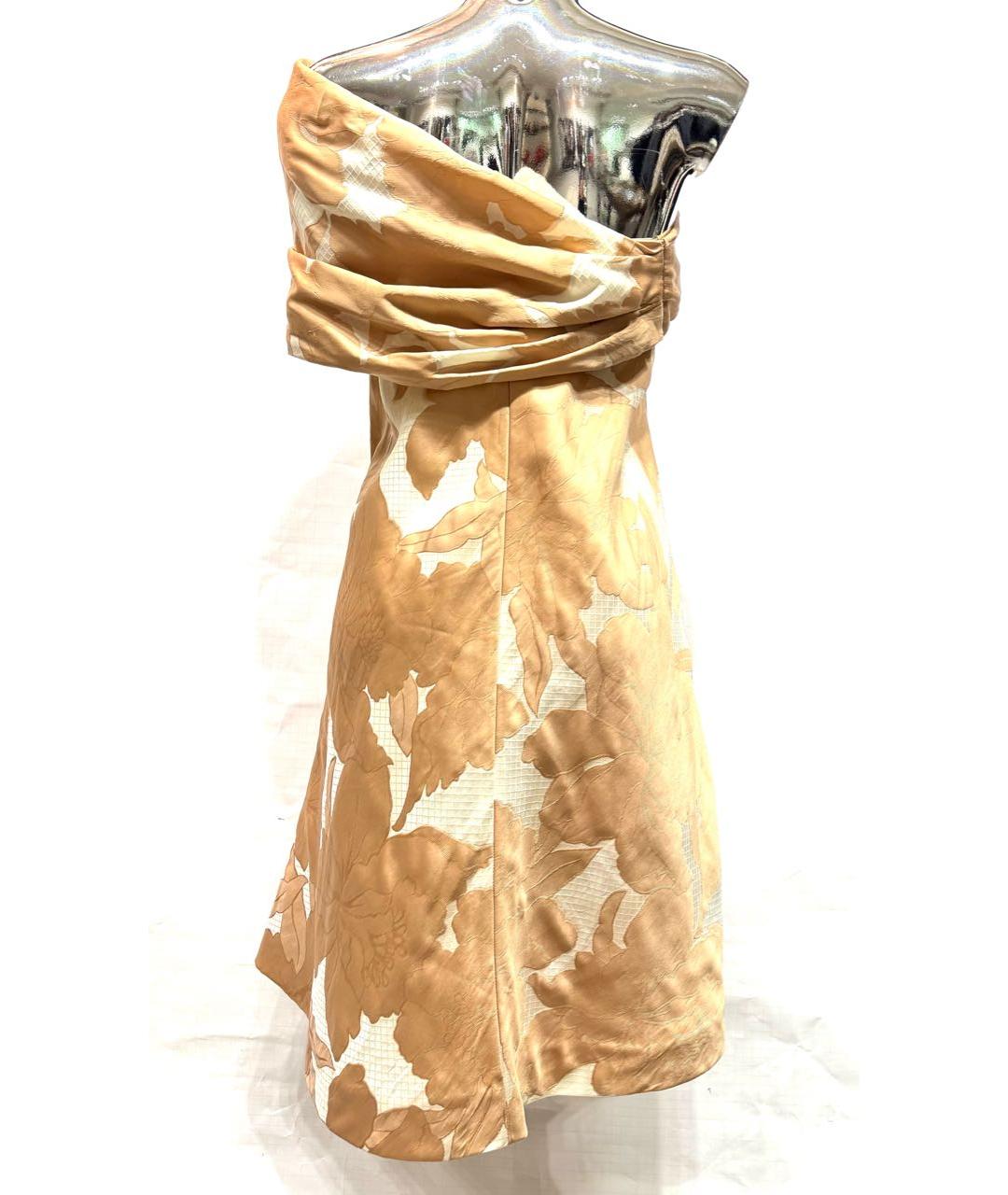 CHLOE Бежевое шелковое коктейльное платье, фото 2