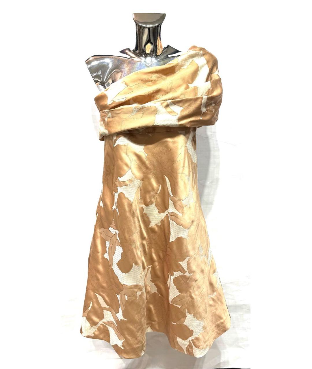 CHLOE Бежевое шелковое коктейльное платье, фото 8