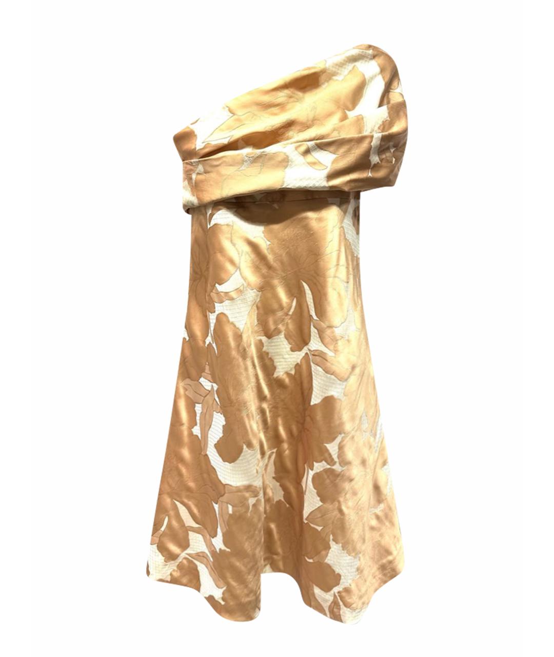 CHLOE Бежевое шелковое коктейльное платье, фото 1