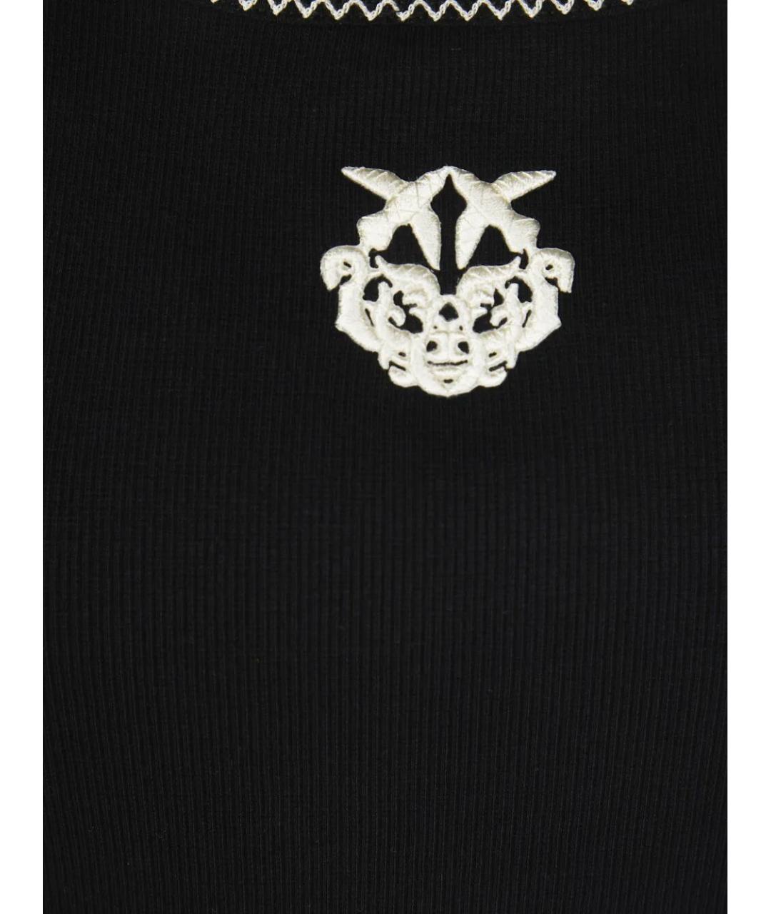 PINKO Черная хлопковая майка, фото 3