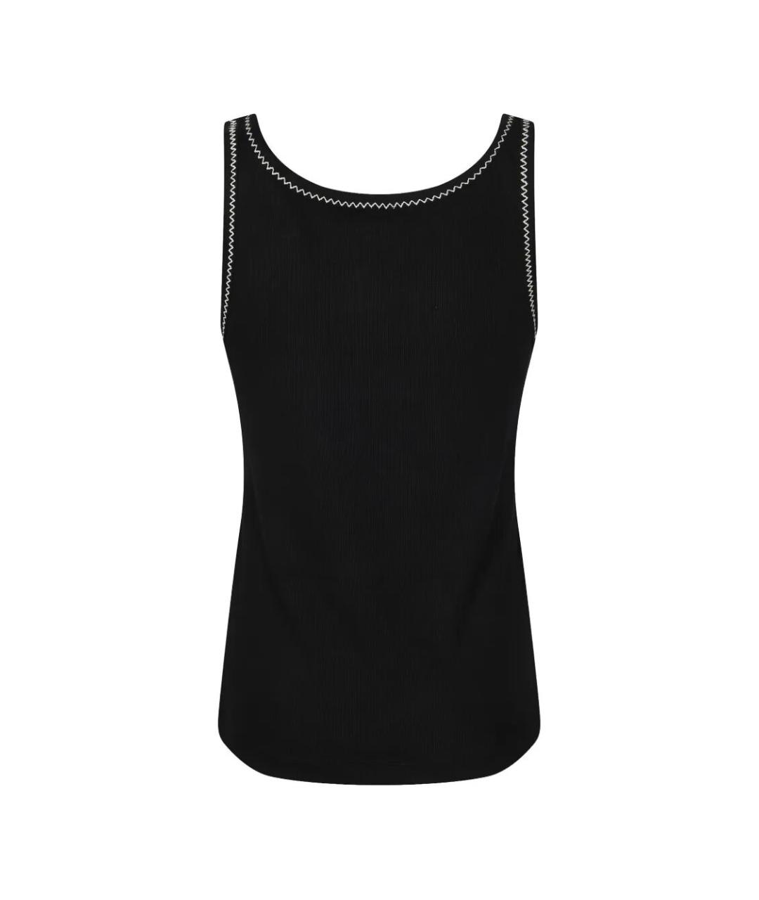 PINKO Черная хлопковая майка, фото 2