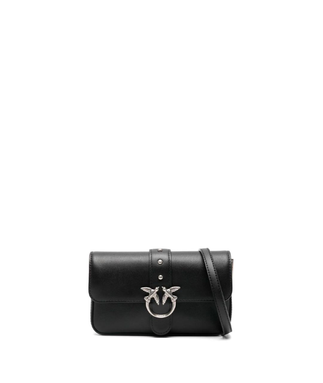 PINKO Черная кожаная сумка через плечо, фото 1