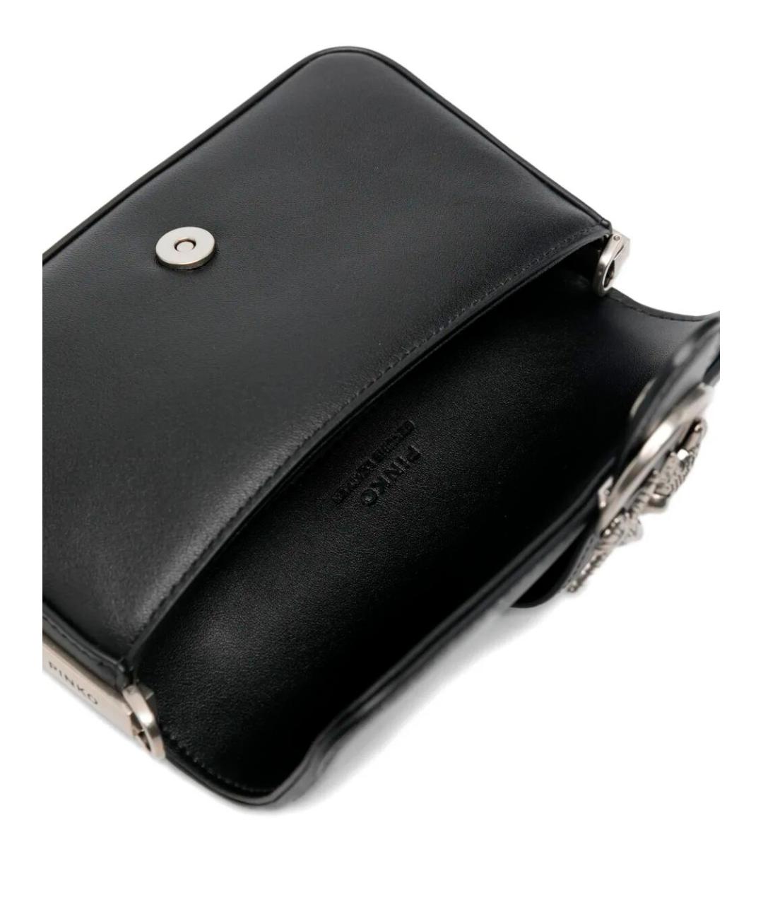 PINKO Черная кожаная сумка через плечо, фото 3