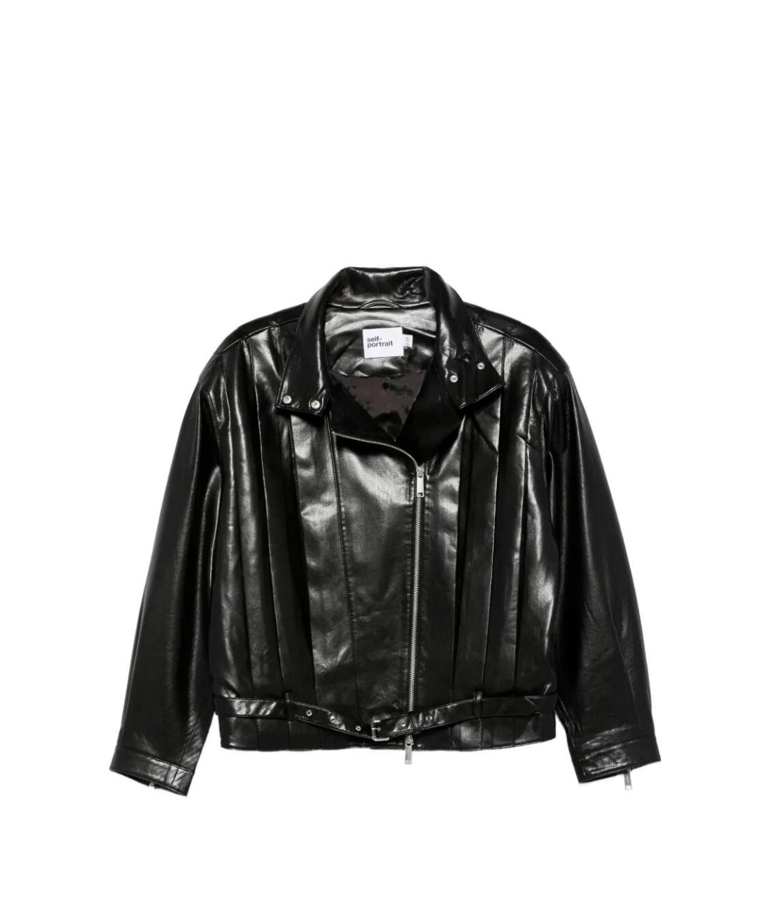 SELF-PORTRAIT Черная полиуретановая куртка, фото 1