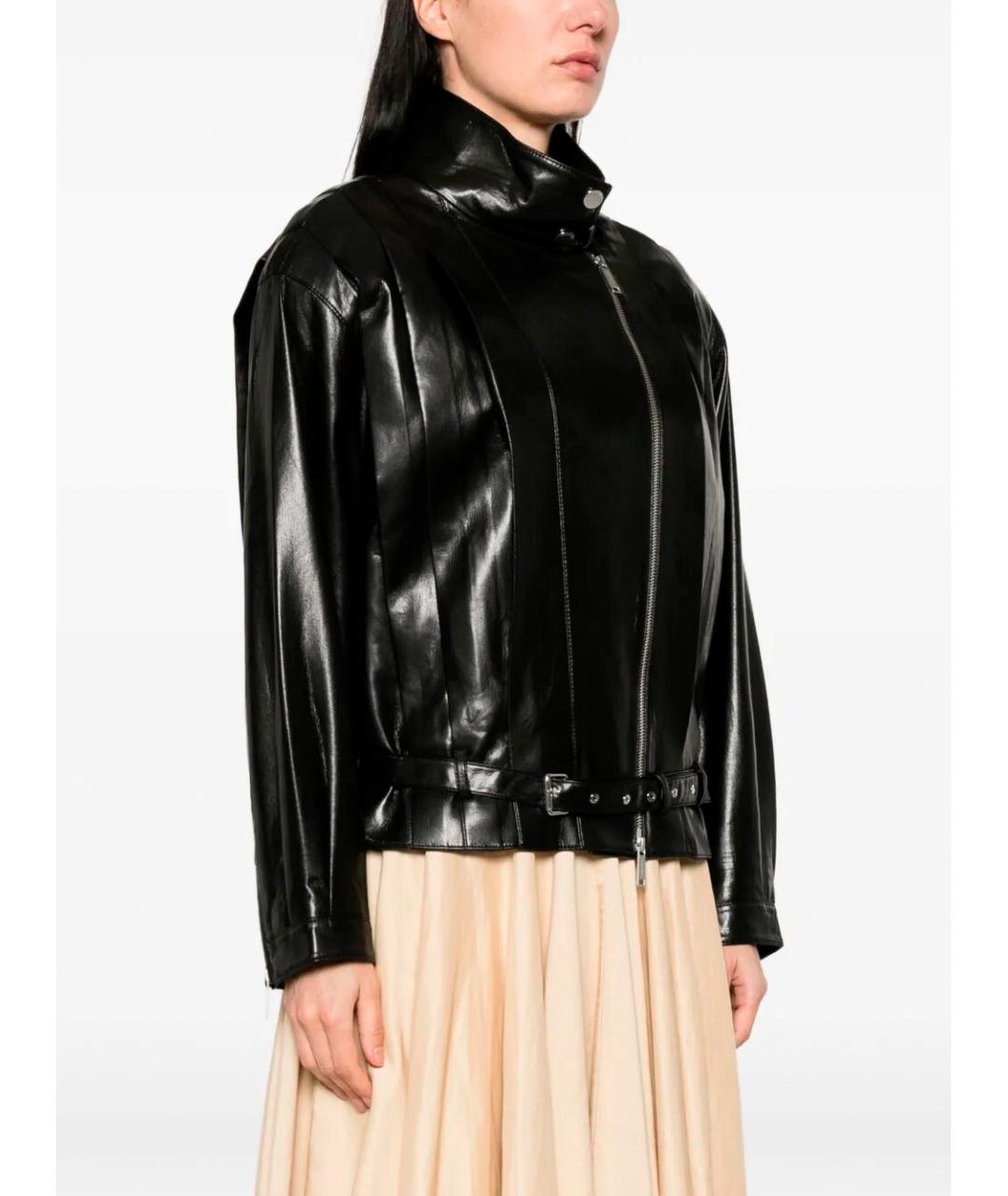 SELF-PORTRAIT Черная полиуретановая куртка, фото 4