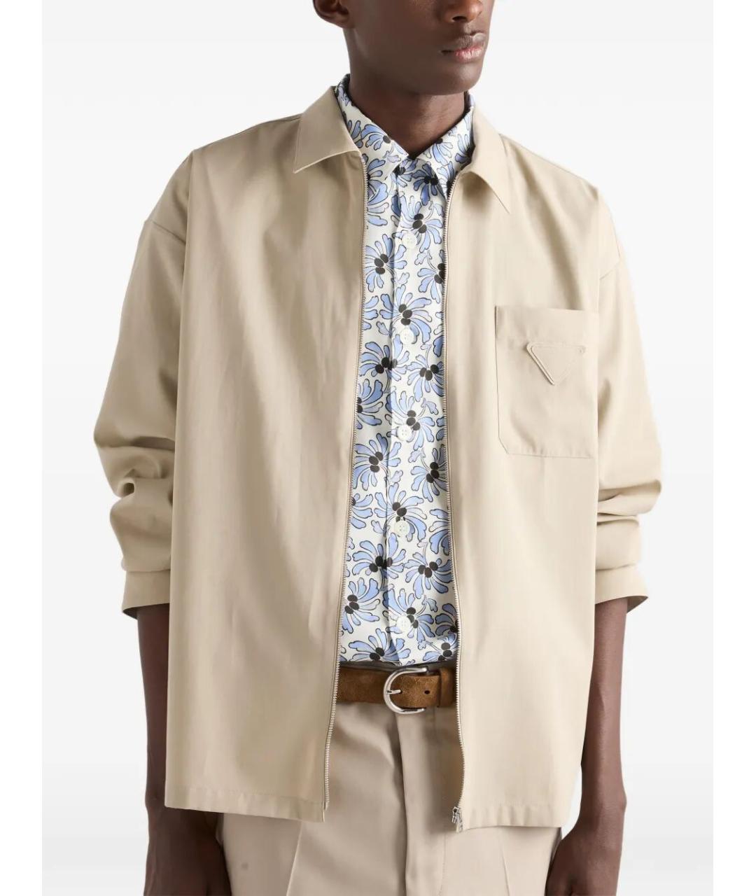 PRADA Бежевая хлопковая куртка, фото 5