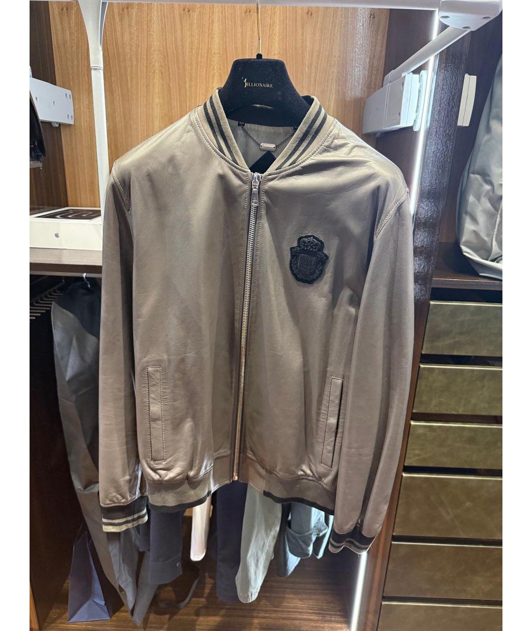 BILLIONAIRE Бежевая кожаная куртка, фото 3