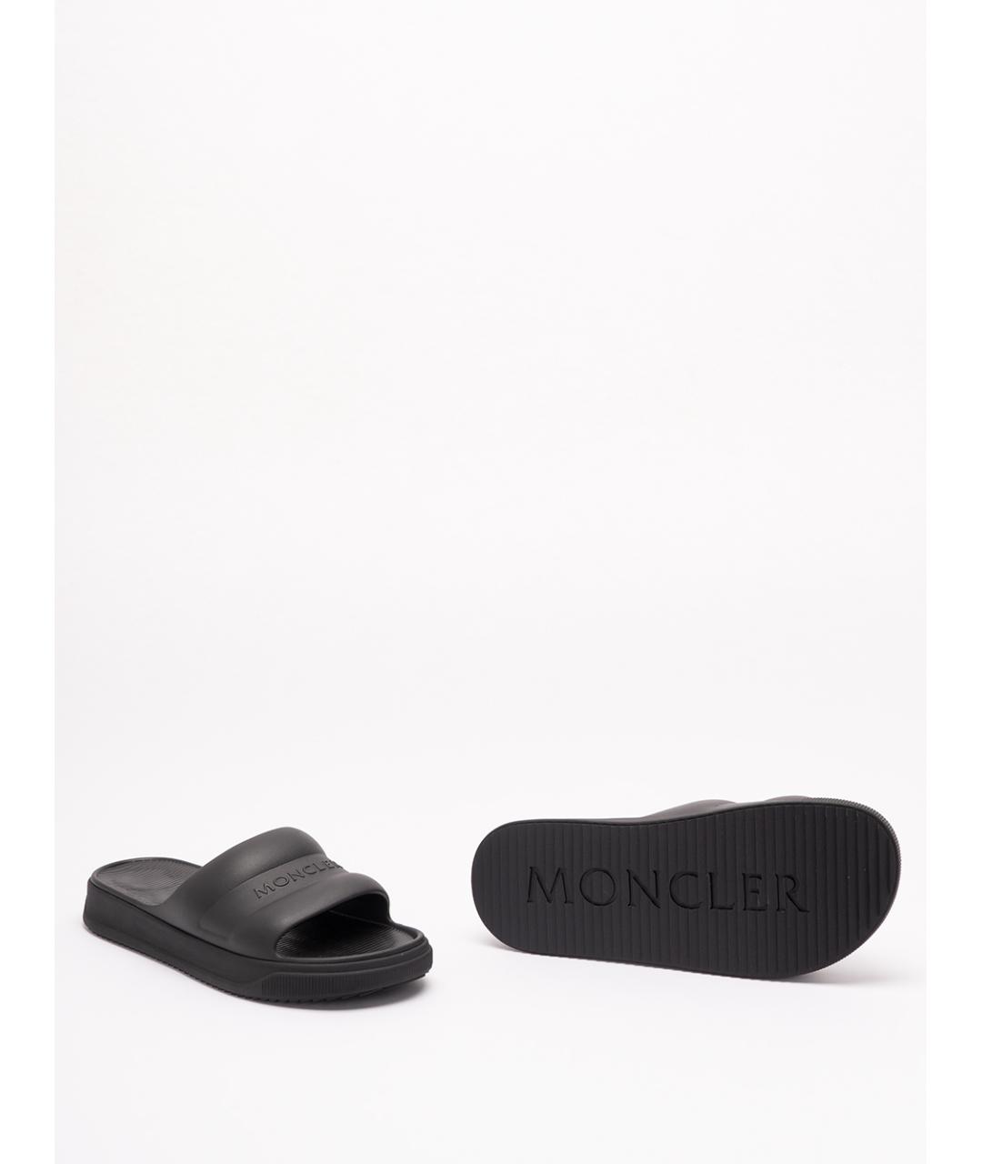 MONCLER Черные шлепанцы, фото 4