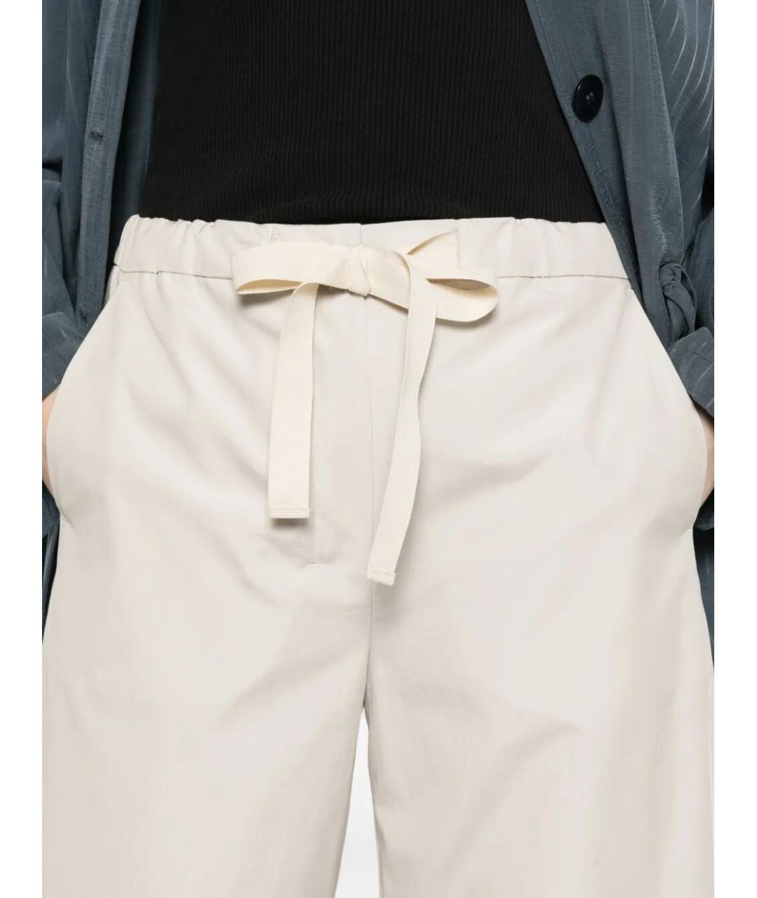 MAX MARA Белые хлопковые прямые брюки, фото 5