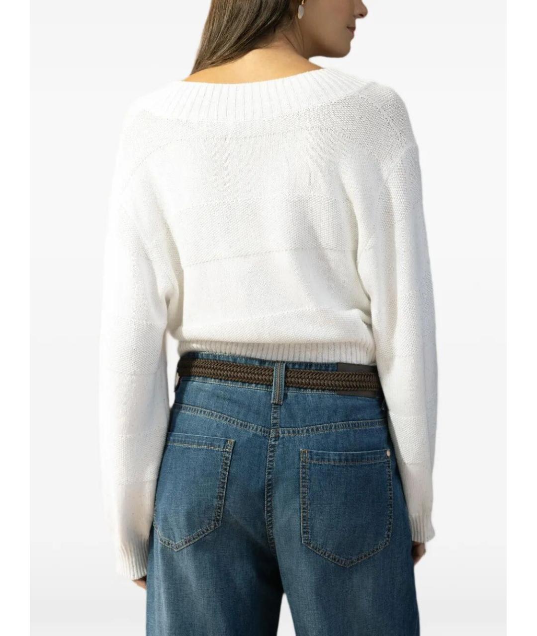 BRUNELLO CUCINELLI Белый хлопковый джемпер / свитер, фото 3