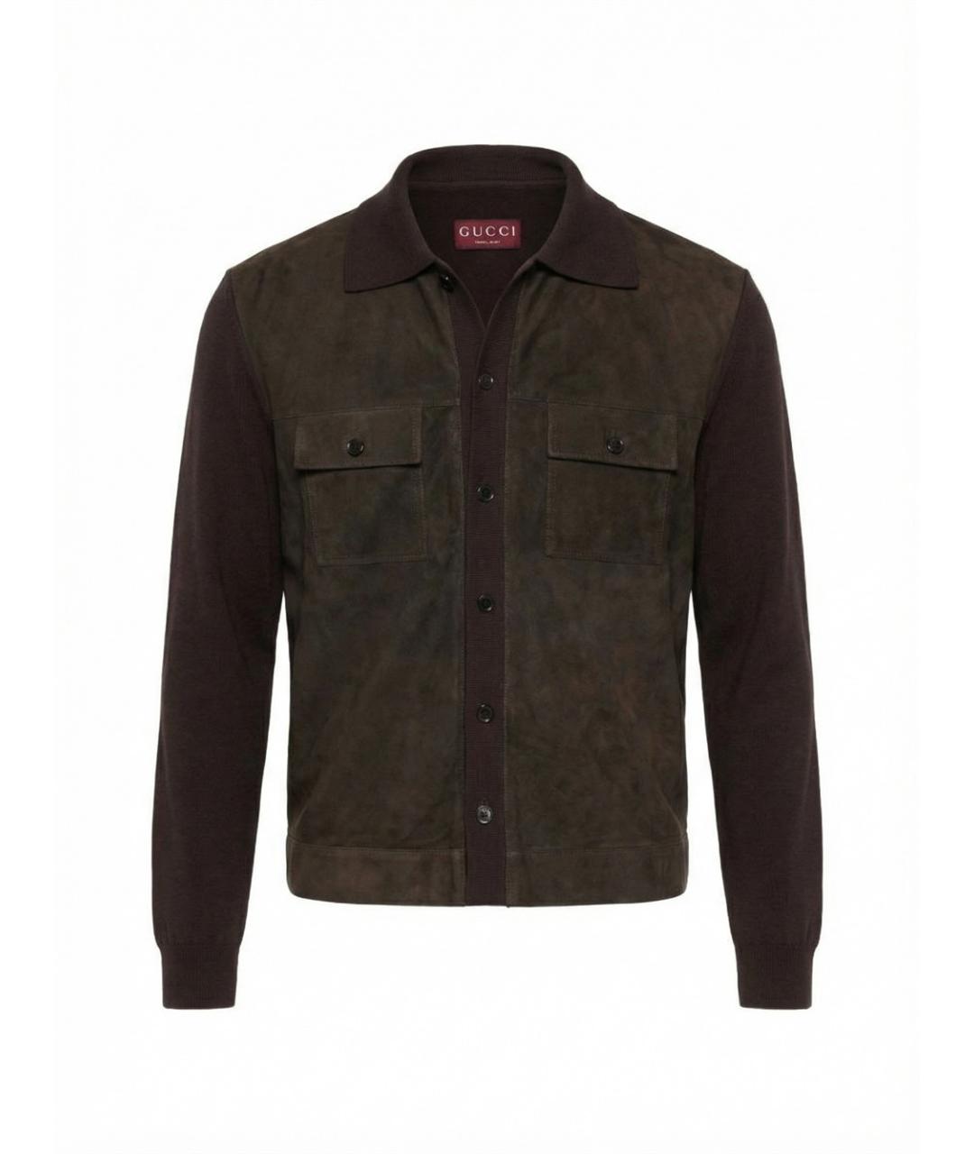 GUCCI Коричневая замшевая куртка, фото 1