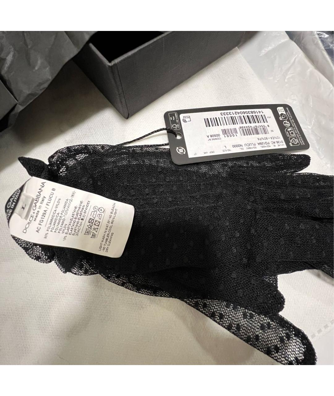 DOLCE&GABBANA Черные перчатки, фото 4