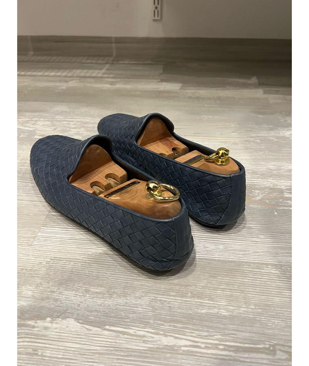 BOTTEGA VENETA Синие кожаные лоферы, фото 2