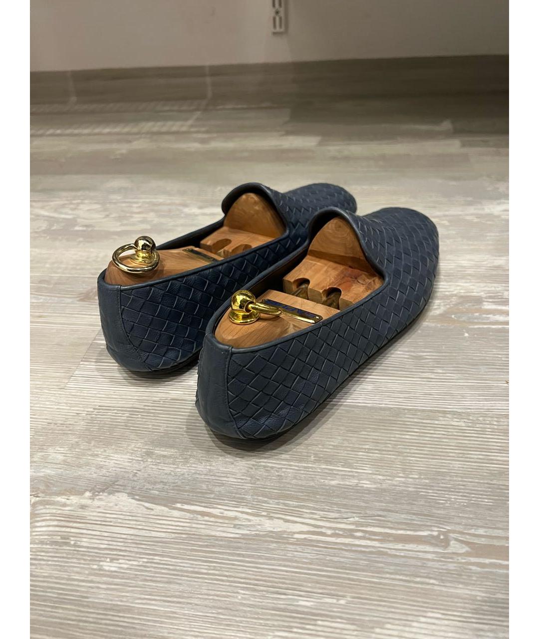 BOTTEGA VENETA Синие кожаные лоферы, фото 3