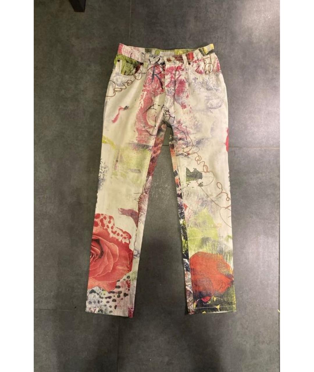 ROBERTO CAVALLI Мульти хлопко-эластановые прямые джинсы, фото 9