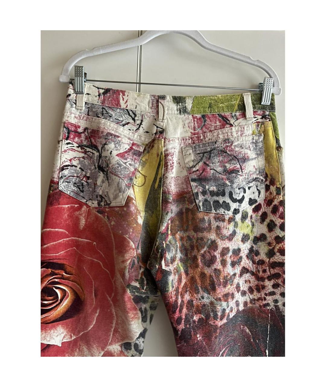ROBERTO CAVALLI Мульти хлопко-эластановые прямые джинсы, фото 8