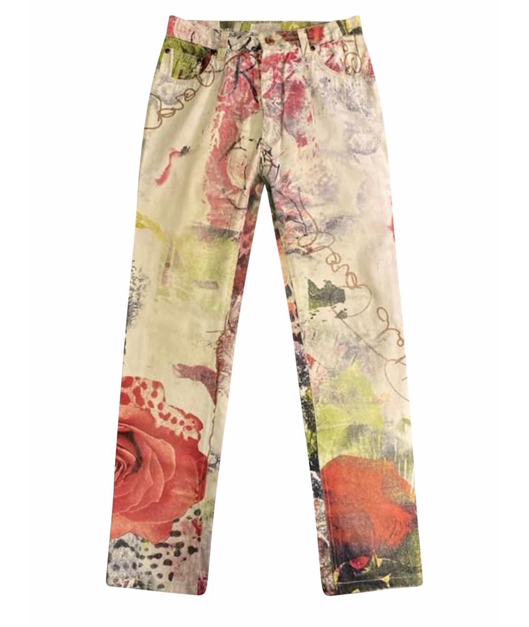 ROBERTO CAVALLI Мульти хлопко-эластановые прямые джинсы, фото 1