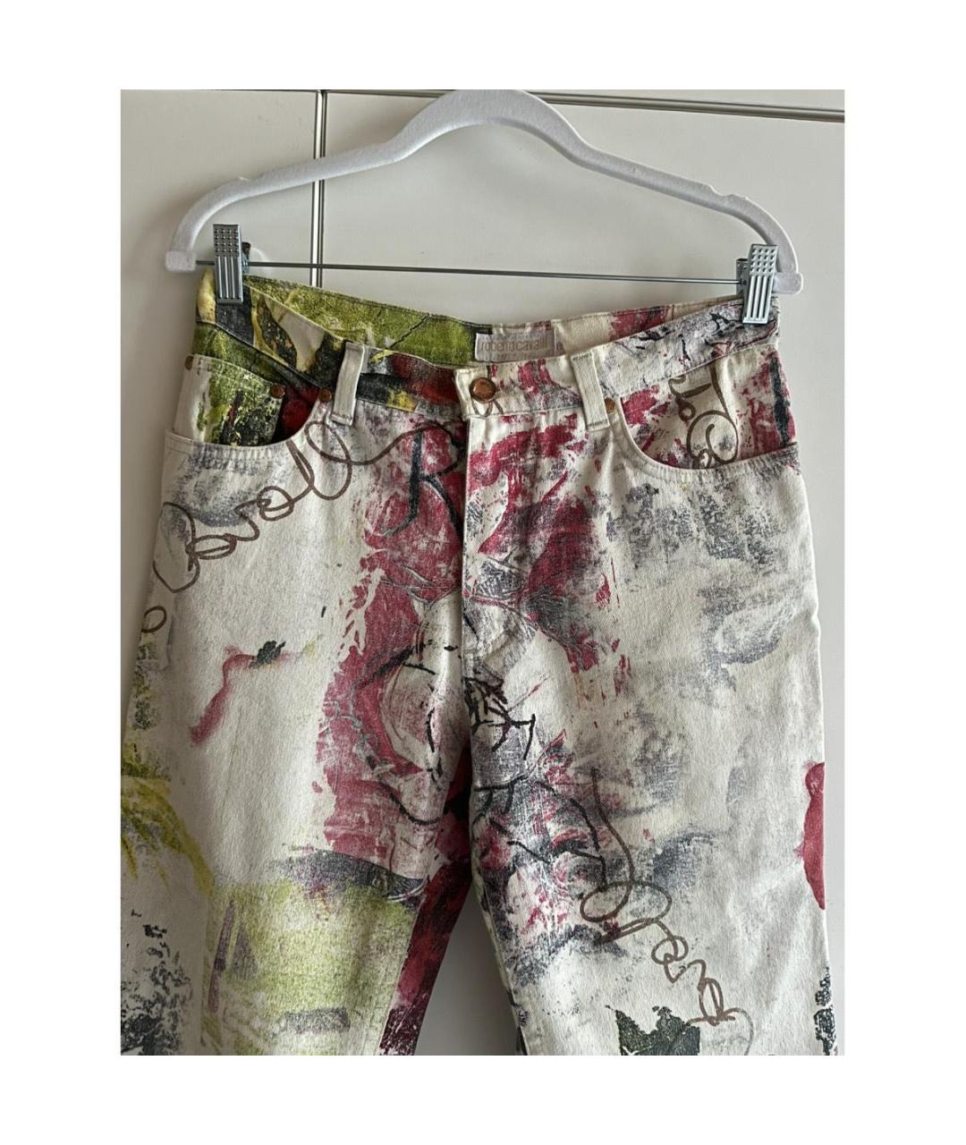 ROBERTO CAVALLI Мульти хлопко-эластановые прямые джинсы, фото 6