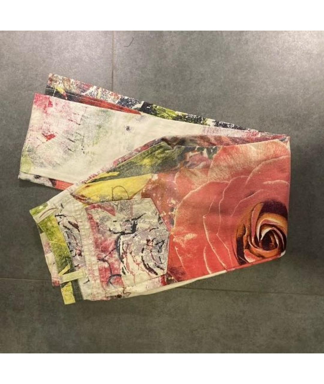 ROBERTO CAVALLI Мульти хлопко-эластановые прямые джинсы, фото 2