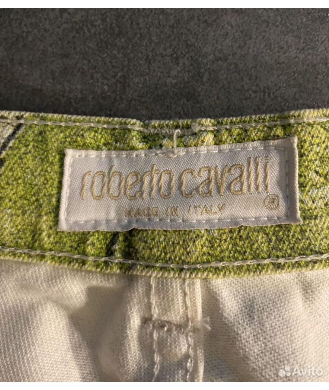 ROBERTO CAVALLI Мульти хлопко-эластановые прямые джинсы, фото 4