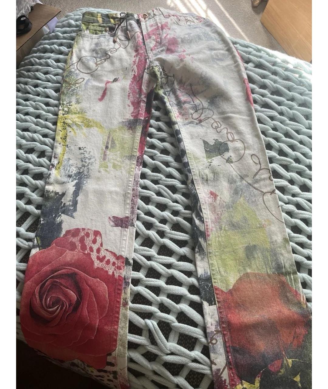 ROBERTO CAVALLI Мульти хлопко-эластановые прямые джинсы, фото 3